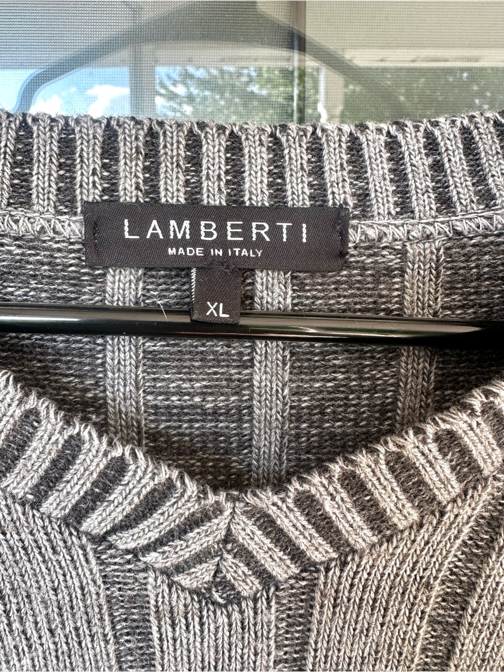 Men's Made in Italy wool blend V-Neck Sweater - Gray
